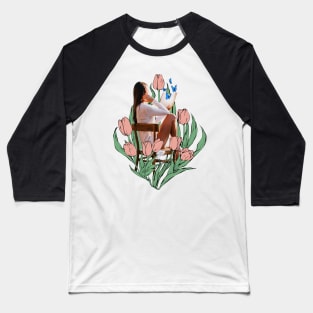 Tulip, flowers, floral design, plant, plants, floral shirt, blooming, flora Baseball T-Shirt